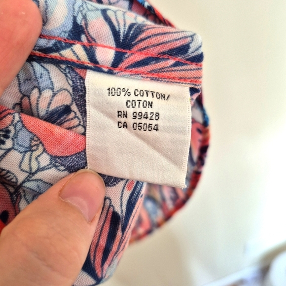 Bugatchi Men’s Shaped Fit Floral Cotton Button Down Shirt – Size Medium - Picture 4 of 5